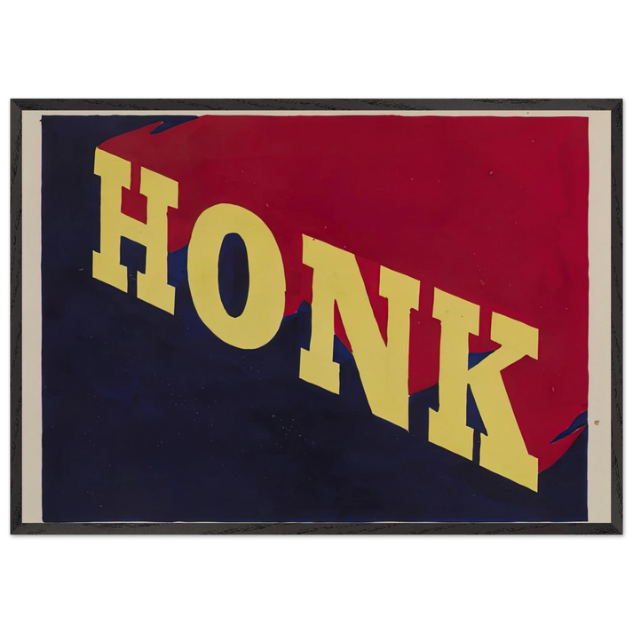 HONK 1962 - Edward Ruscha 70x100 cm / 28x40 inches Framed Art Print – Black Wooden Frame