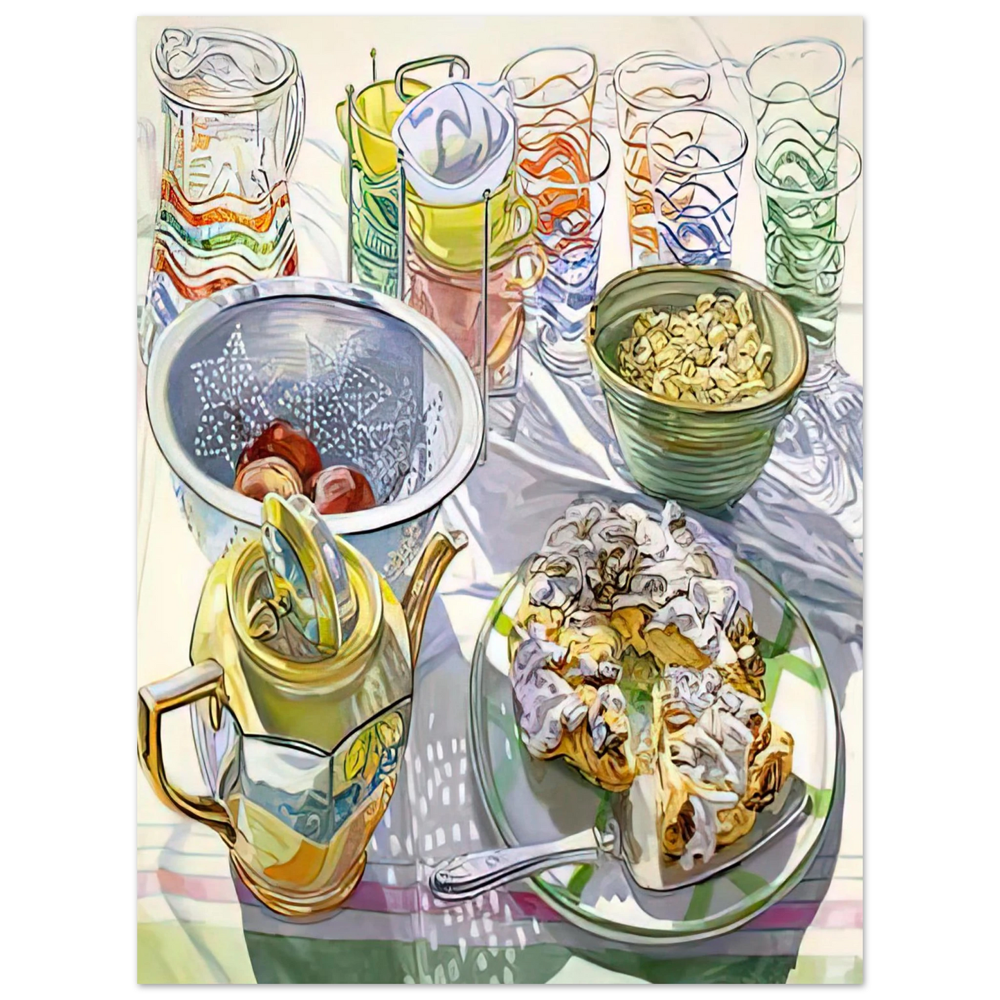 Janet Fish - COFFEE CAKE 2003 75x100 cm / 30x40inches Fine Art Poster
