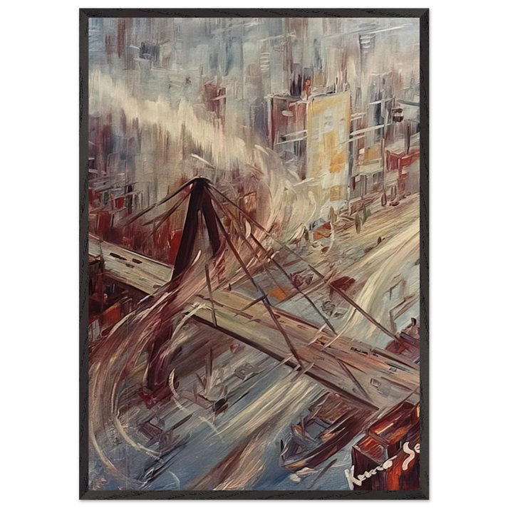 Untitled - 1967 N7 - Konrad Zuse 70x100 cm / 28x40 inches Framed Art Print – Black Wooden Frame