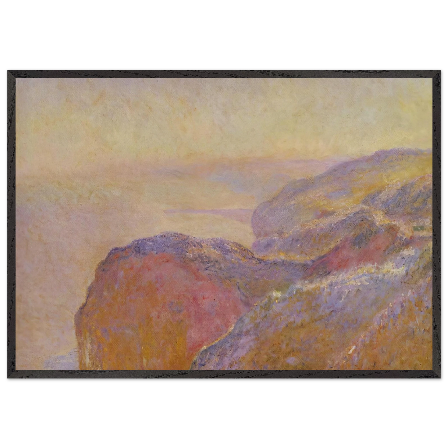 At Val-Saint-Nicolas near Dieppe in the Morning - claude monet 70x100 cm / 28x40 inches Framed Art Print – Black Wooden Frame