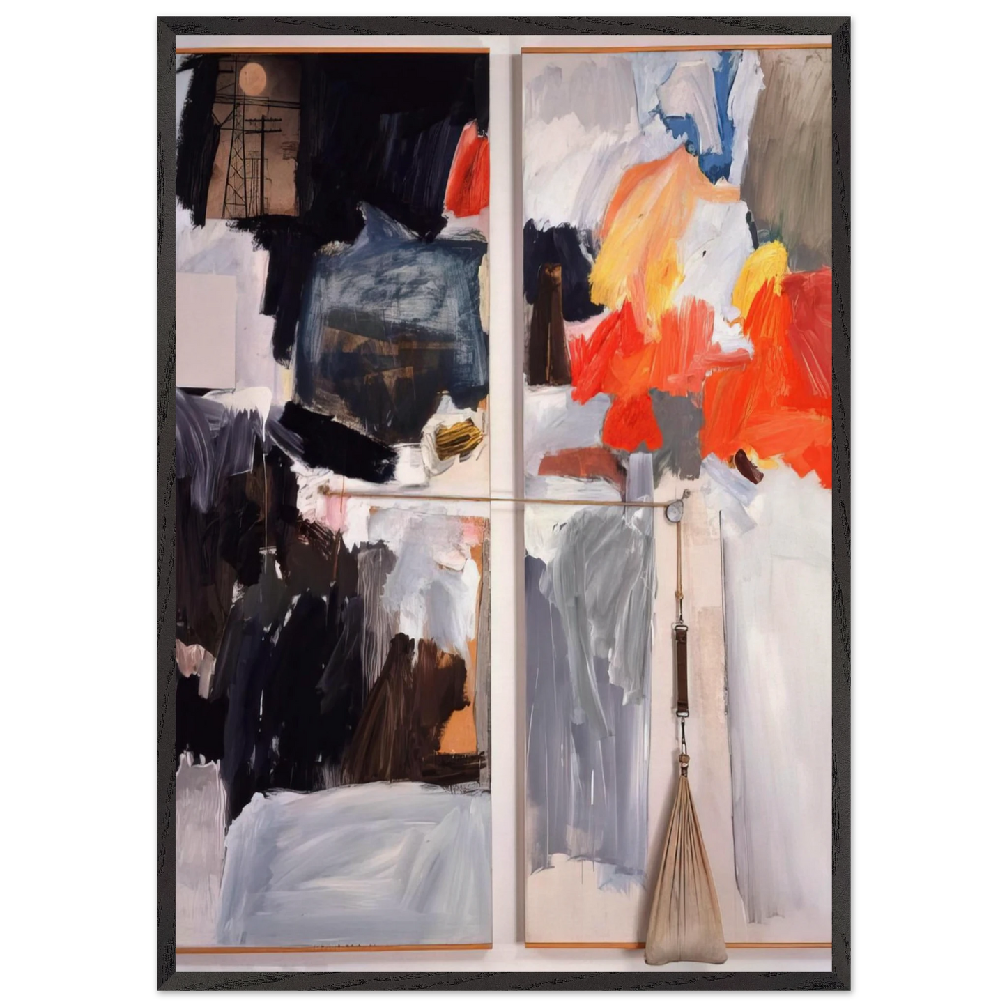 STUDIO PAINTING 1961 1 - Robert Rauschenberg 70x100 cm / 28x40 inches Framed Art Print – Black Wooden Frame