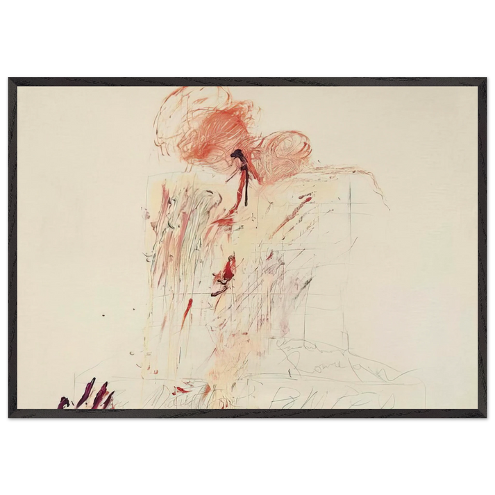 Death of Pompey Rome - Cy Twombly 70x100 cm / 28x40 inches Framed Art Print – Black Wooden Frame