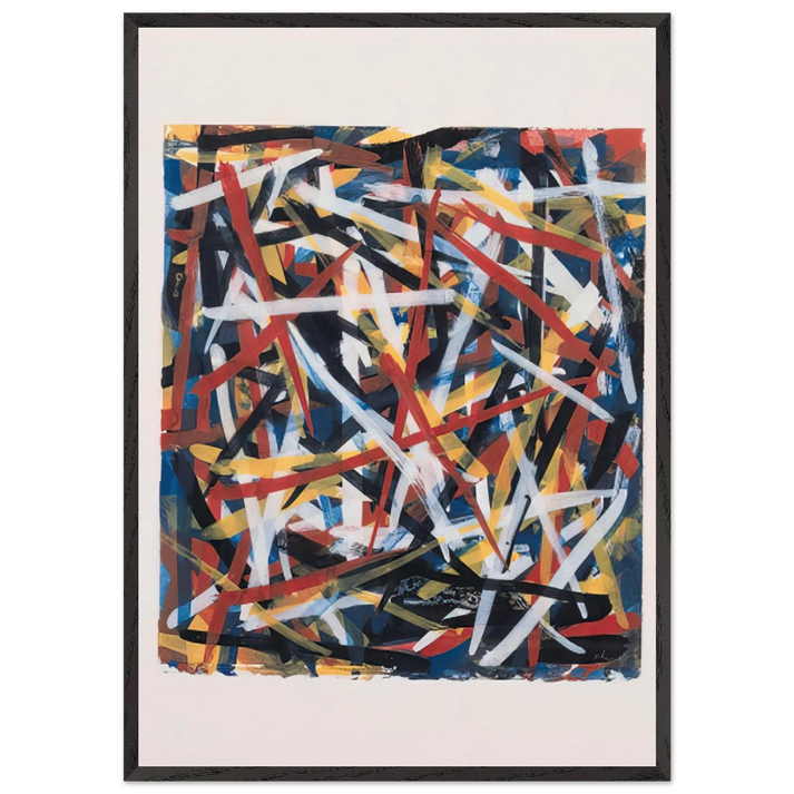 Brushstrokes - Sol LeWitt 70x100 cm / 28x40 inches Framed Art Print – Black Wooden Frame