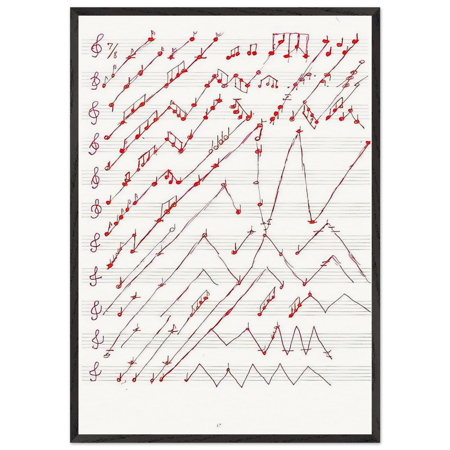 UNTITLED 1995 2 - Louise Bourgeois 70x100 cm / 28x40 inches Framed Art Print – Black Wooden Frame