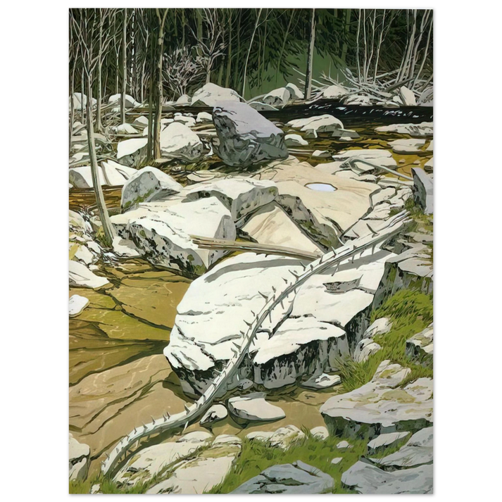 Neil Welliver - The Blue Pool - 1980 75x100 cm / 30x40inches Fine Art Poster