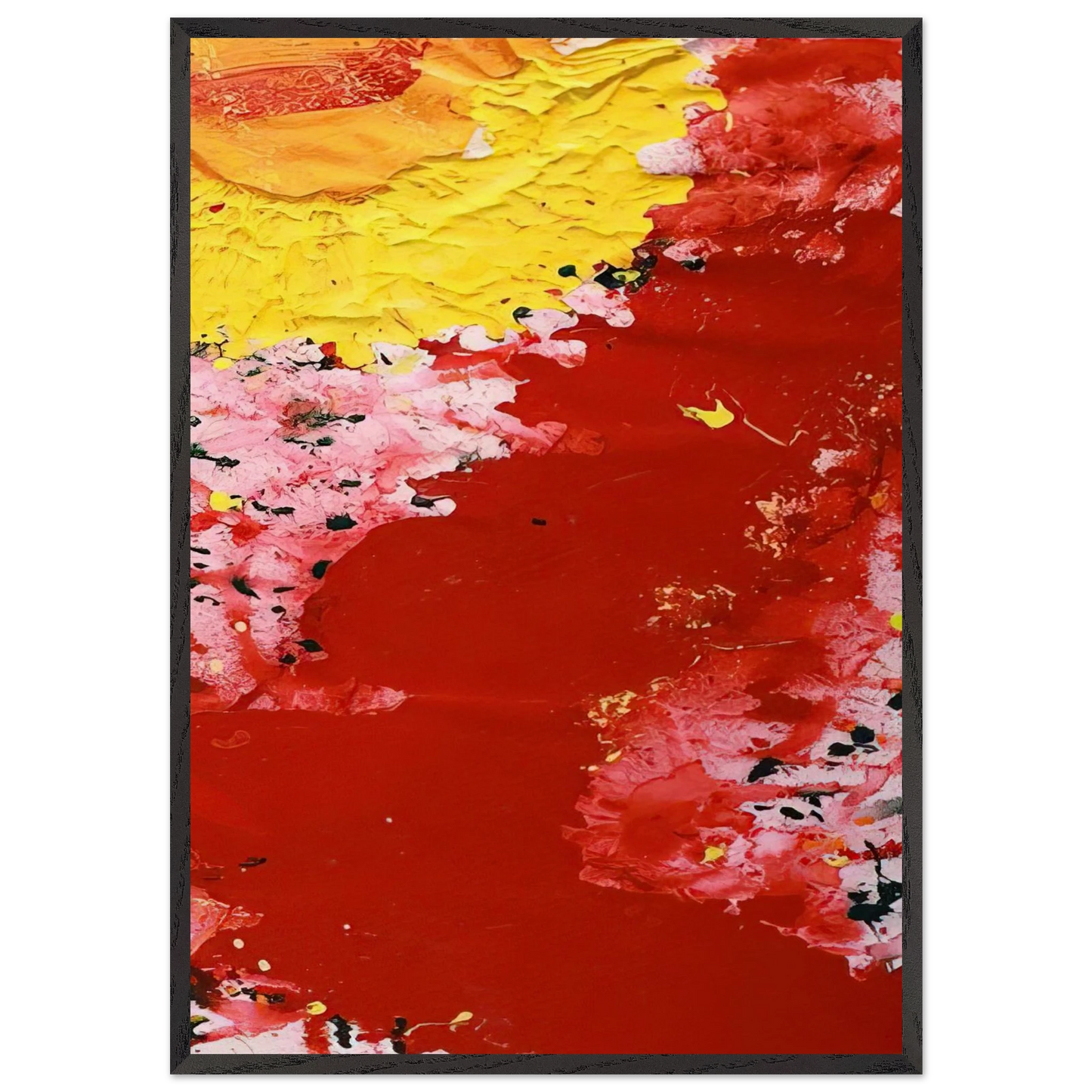 Hommage a Vincent van Gogh - Sam Francis 70x100 cm / 28x40 inches Framed Art Print – Black Wooden Frame