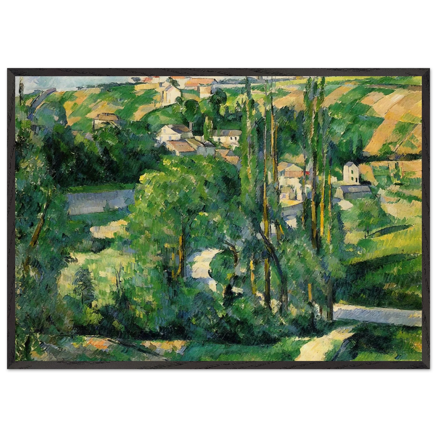 Cote du Galet at Pontoise - Paul Cezanne 70x100 cm / 28x40 inches Framed Art Print – Black Wooden Frame