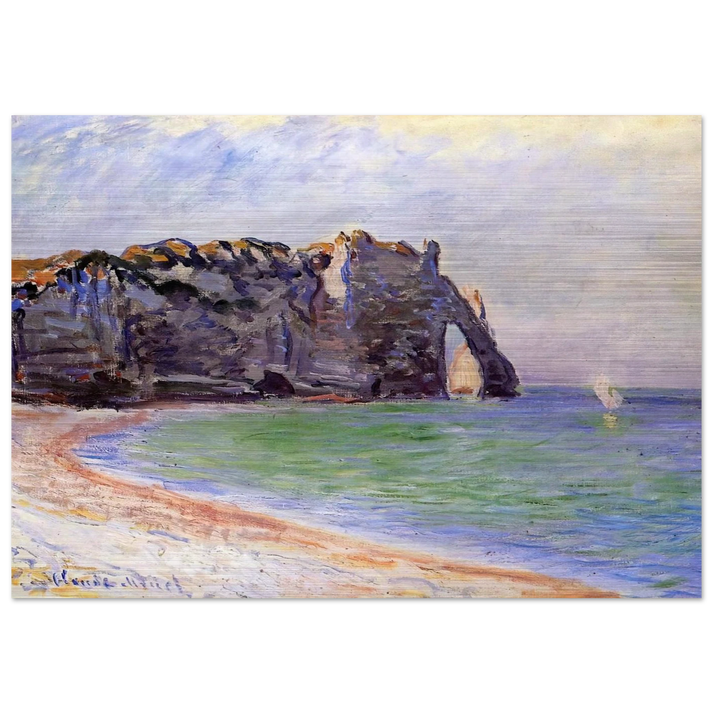 The Manneport, Etretat, the Porte d'Aval - claude monet Brushed Aluminum Print - 70x100 cm / 28x40 inches | claude monet Aluminum Print | claude monet Prints