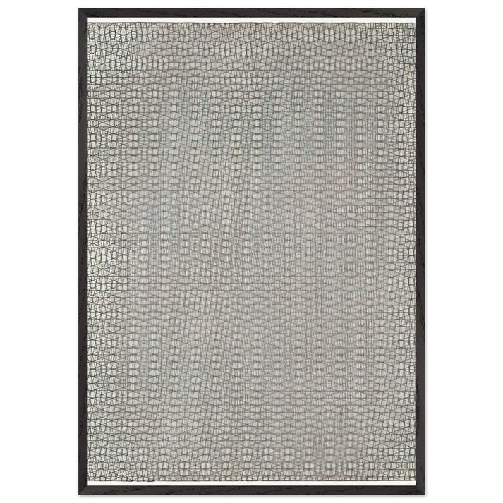 3 grillages superposes 0 15 -15 - 1959 - Francois Morellet 70x100 cm / 28x40 inches Framed Art Print – Black Wooden Frame