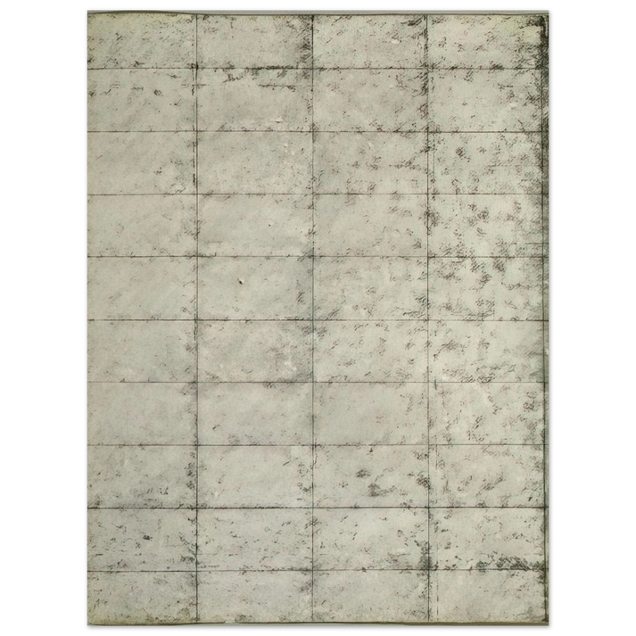 Brice Marden - Untitled Black and Cream Grid - 1964 75x100 cm / 30x40inches Fine Art Poster