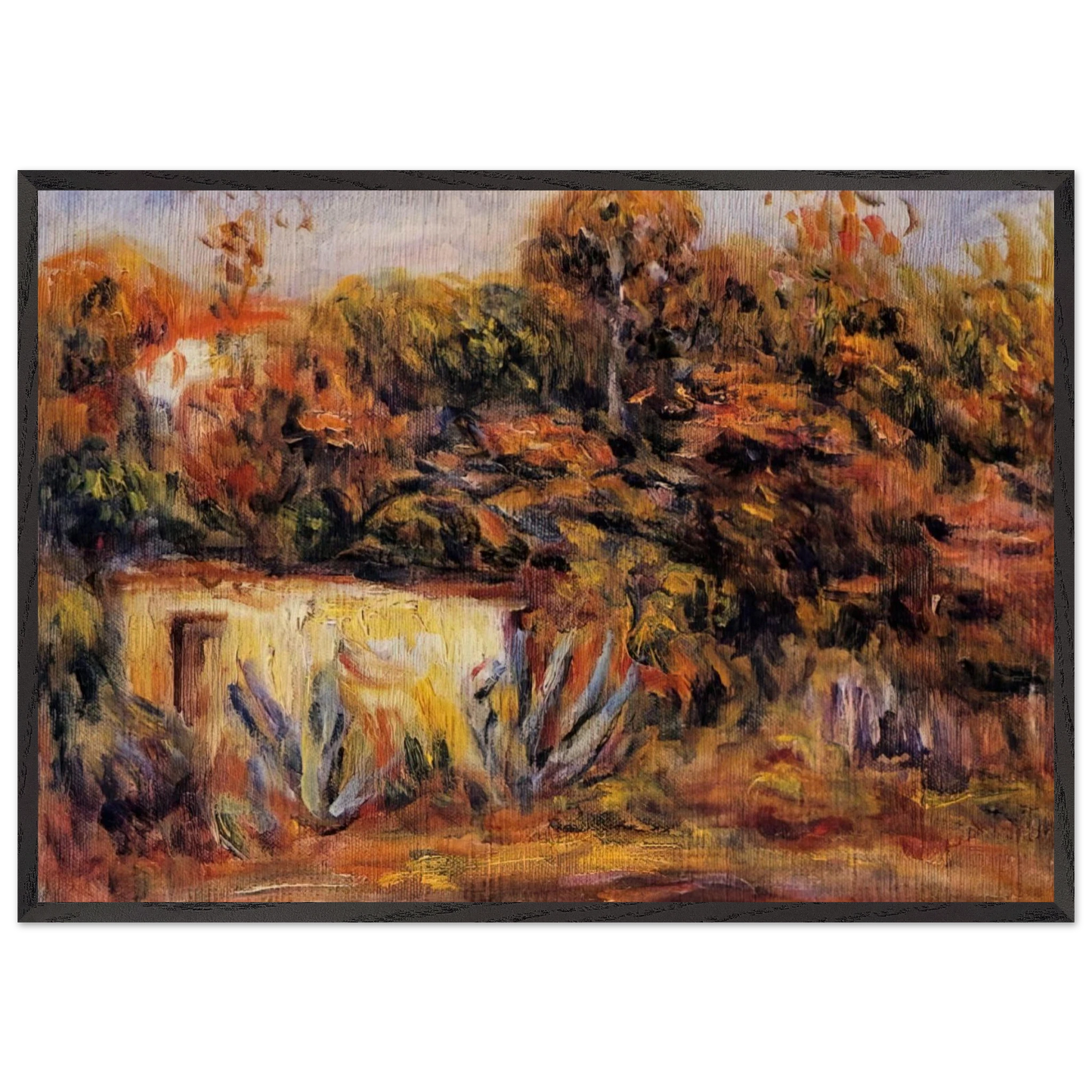 Cabin with Aloe Plants - Pierre-Auguste Renoir 70x100 cm / 28x40 inches Framed Art Print – Black Wooden Frame