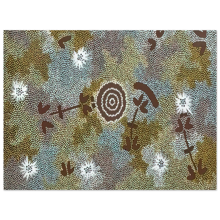 Clifford Possum Tjapaltjarri - Rock Wallaby Dreaming - 1988 75x100 cm / 30x40inches Fine Art Poster