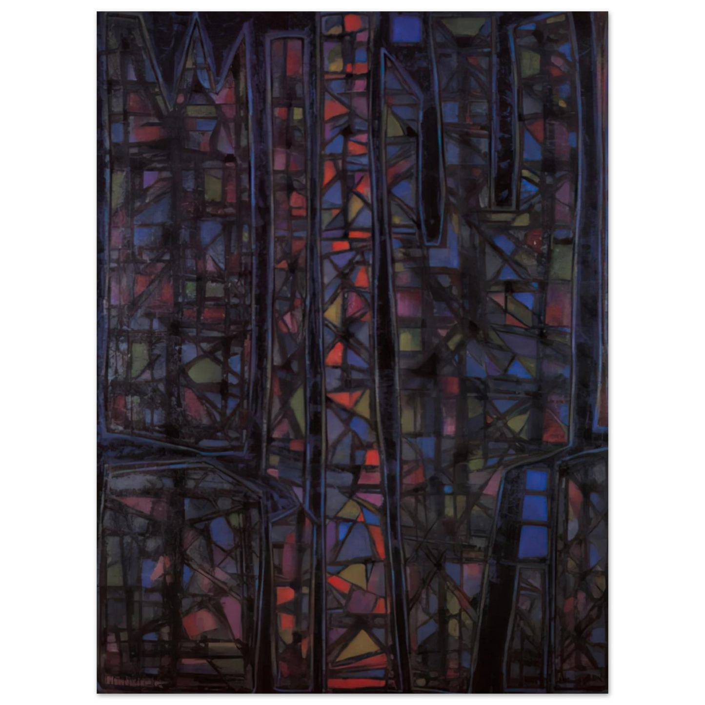 Alfred Manessier - Recueillement nocturne II - 1952 75x100 cm / 30x40inches Fine Art Poster