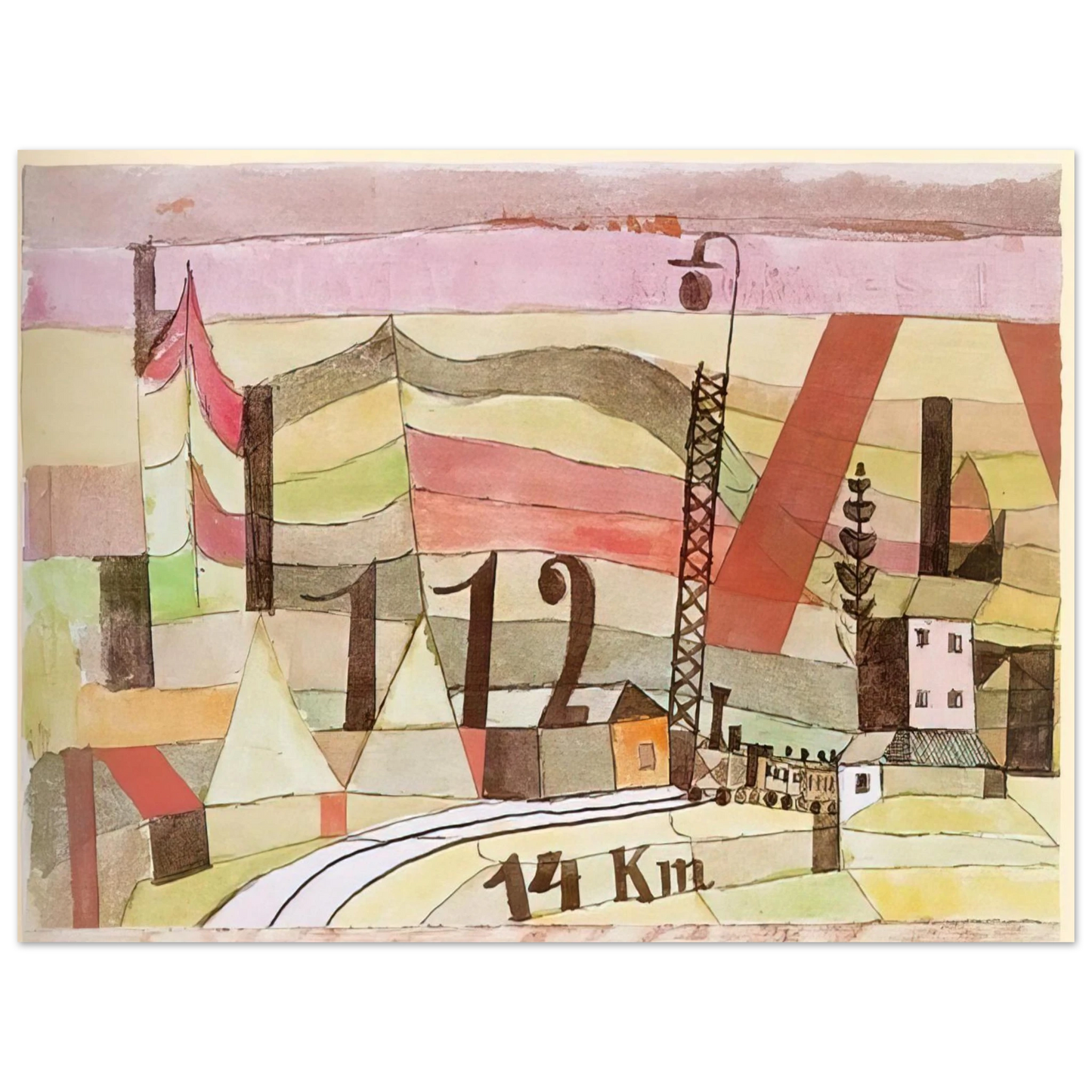 Paul Klee - STATION L 112 1923 75x100 cm / 30x40inches Fine Art Poster