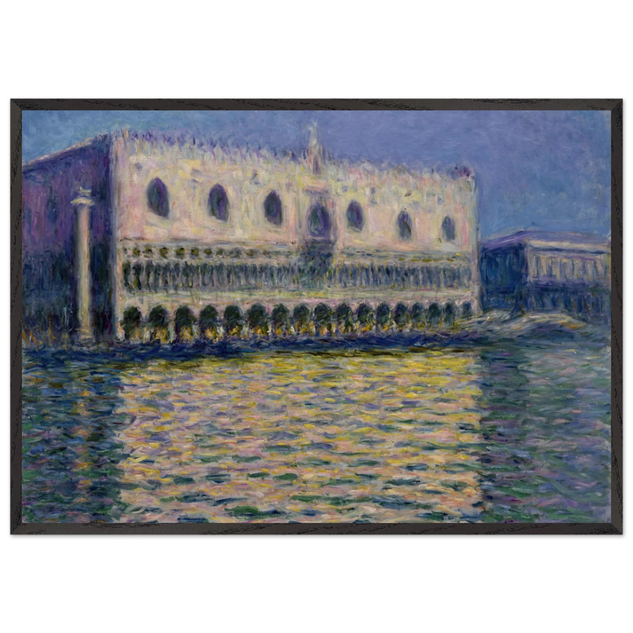 The Palazzo Ducale - claude monet 70x100 cm / 28x40 inches Framed Art Print – Black Wooden Frame