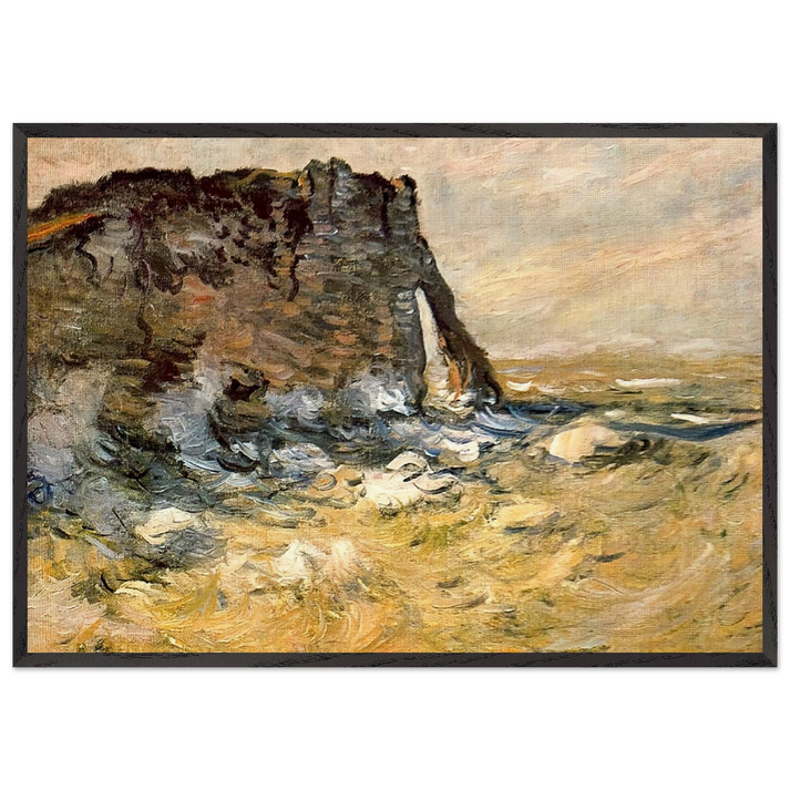 Port dAval - claude monet 70x100 cm / 28x40 inches Framed Art Print – Black Wooden Frame