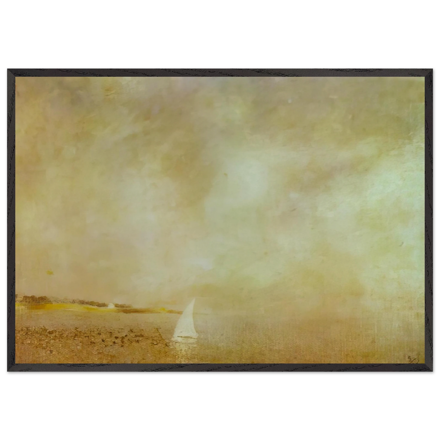 BAY OF CADAQUES - Salvador Dali 70x100 cm / 28x40 inches Framed Art Print – Black Wooden Frame