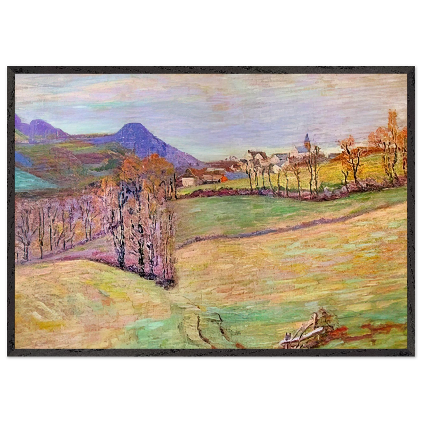 View of Saint-Sauves - Armand Guillaumin 70x100 cm / 28x40 inches Framed Art Print – Black Wooden Frame
