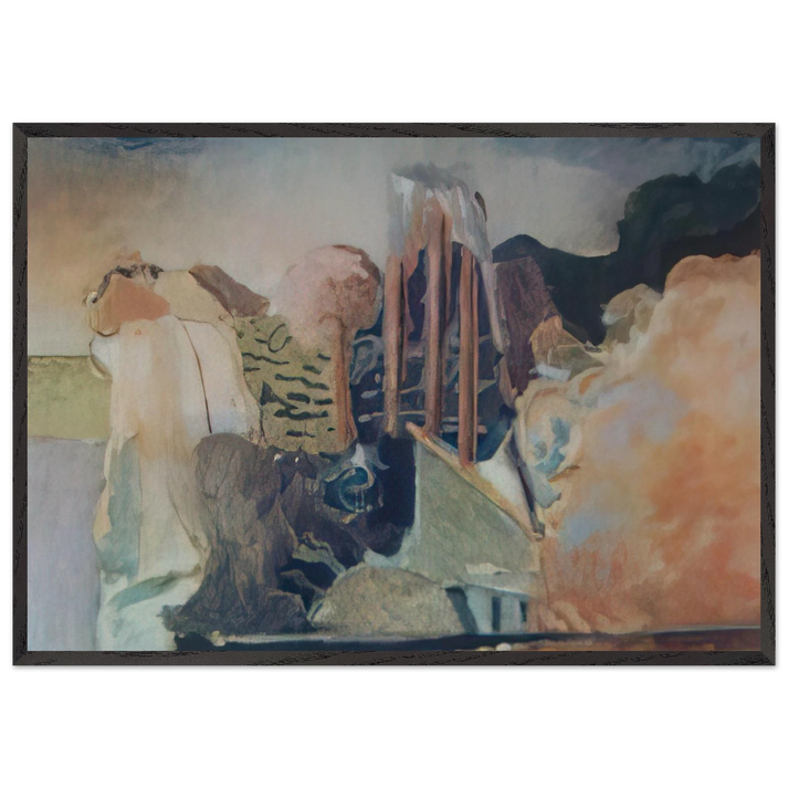 unknow ntitle - Lyrical Abstraction - Menez 70x100 cm / 28x40 inches Framed Art Print – Black Wooden Frame