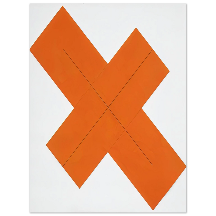 Robert Mangold - X WITHIN X ORANGE 1981 75x100 cm / 30x40inches Fine Art Poster