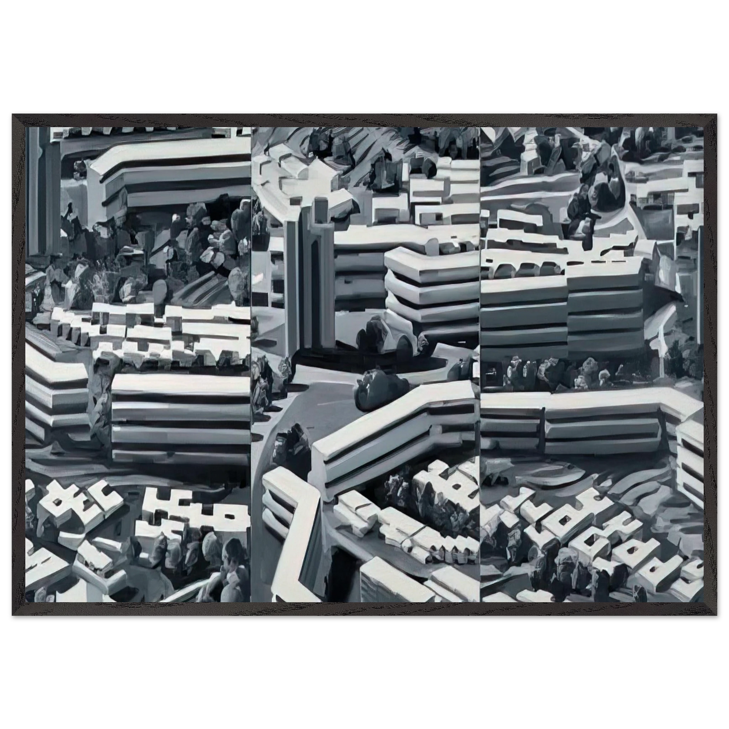 TOWNSCAPE TR 1969 - Gerhard Richter 70x100 cm / 28x40 inches Framed Art Print – Black Wooden Frame