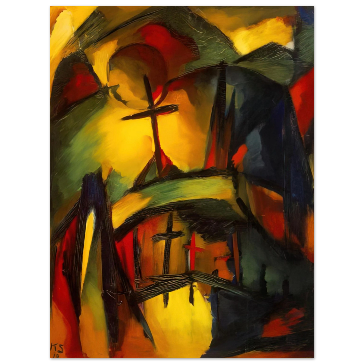 Kurt Schwitters - MOUNTAIN GRAVEYARD 1919 75x100 cm / 30x40inches Fine Art Poster