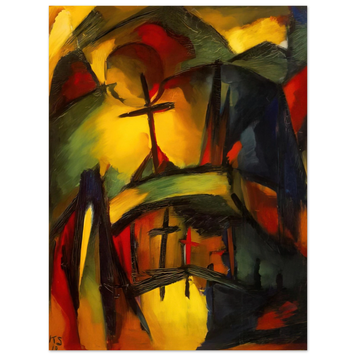 Kurt Schwitters - MOUNTAIN GRAVEYARD 1919 75x100 cm / 30x40inches Fine Art Poster