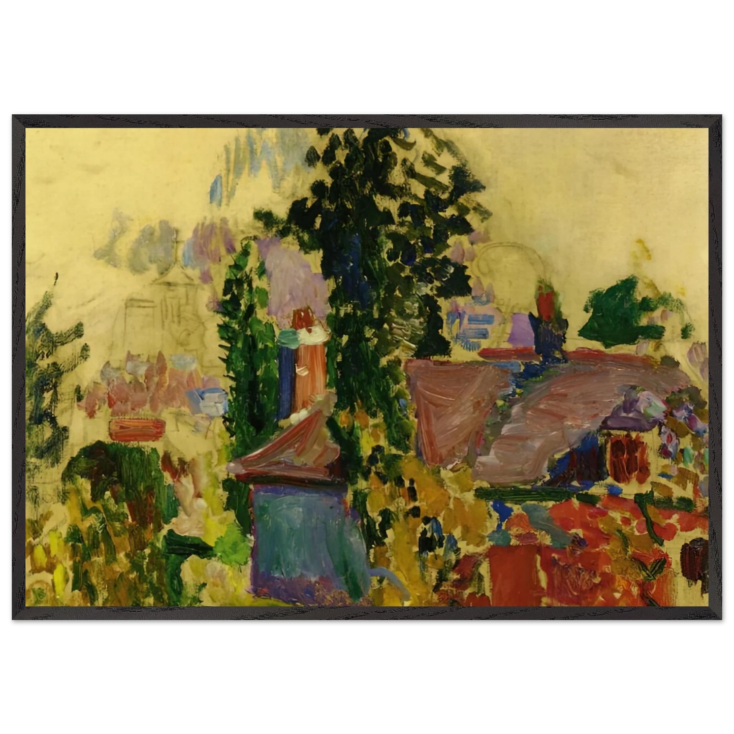 LANDSCAPE 1904 - Henri Matisse 70x100 cm / 28x40 inches Framed Art Print – Black Wooden Frame