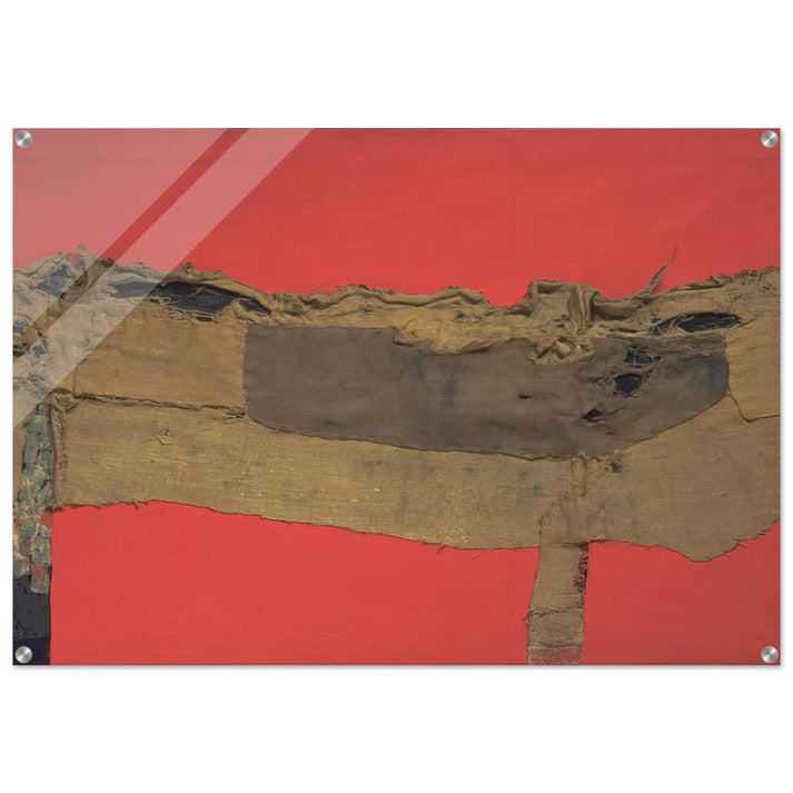 Sacking and Red - 1954 - Alberto Burri Acrylic Print - 70x100 cm / 28x40″ inches
