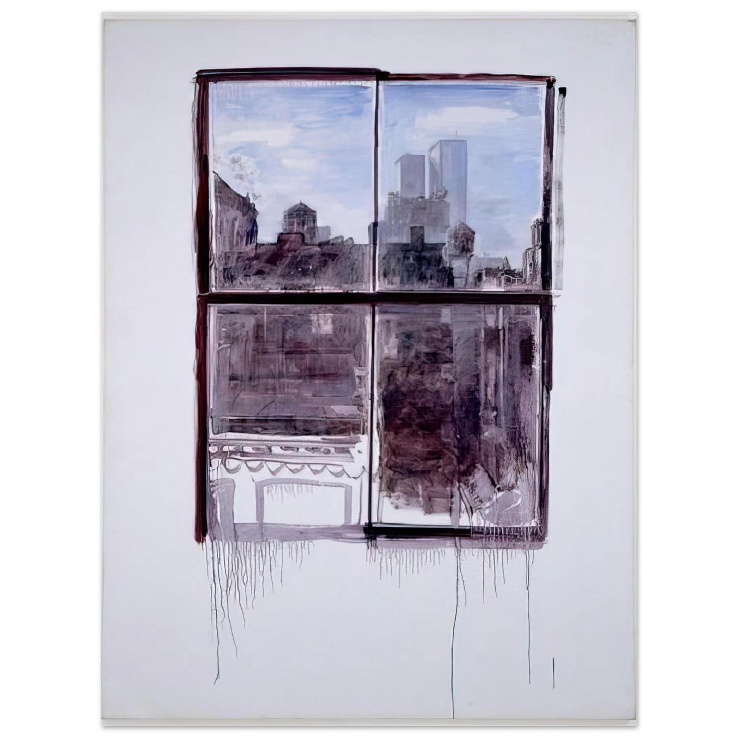 Paul Thek - Untitled cityscape with twin towers - 1972 75x100 cm / 30x40inches Fine Art Poster