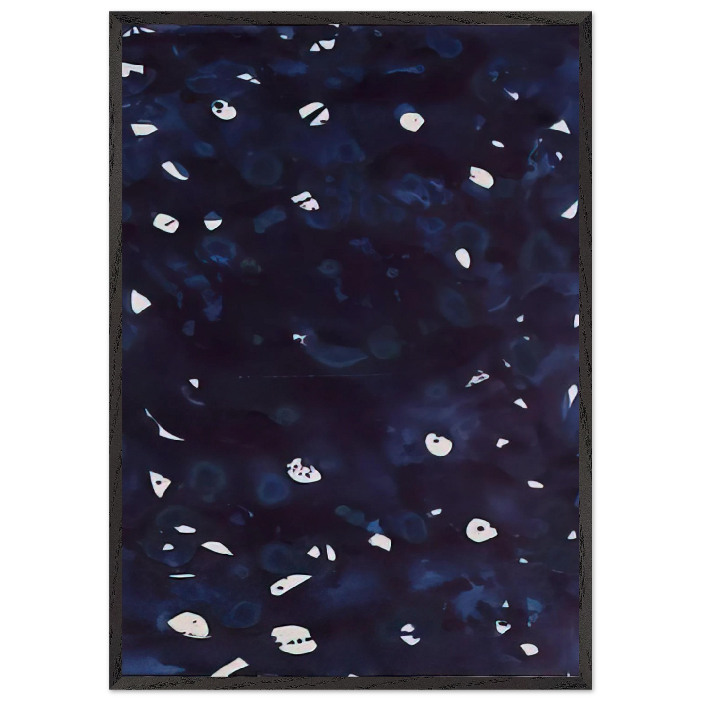 Untitled Dark Blue-Green - Sam Francis 70x100 cm / 28x40 inches Framed Art Print – Black Wooden Frame