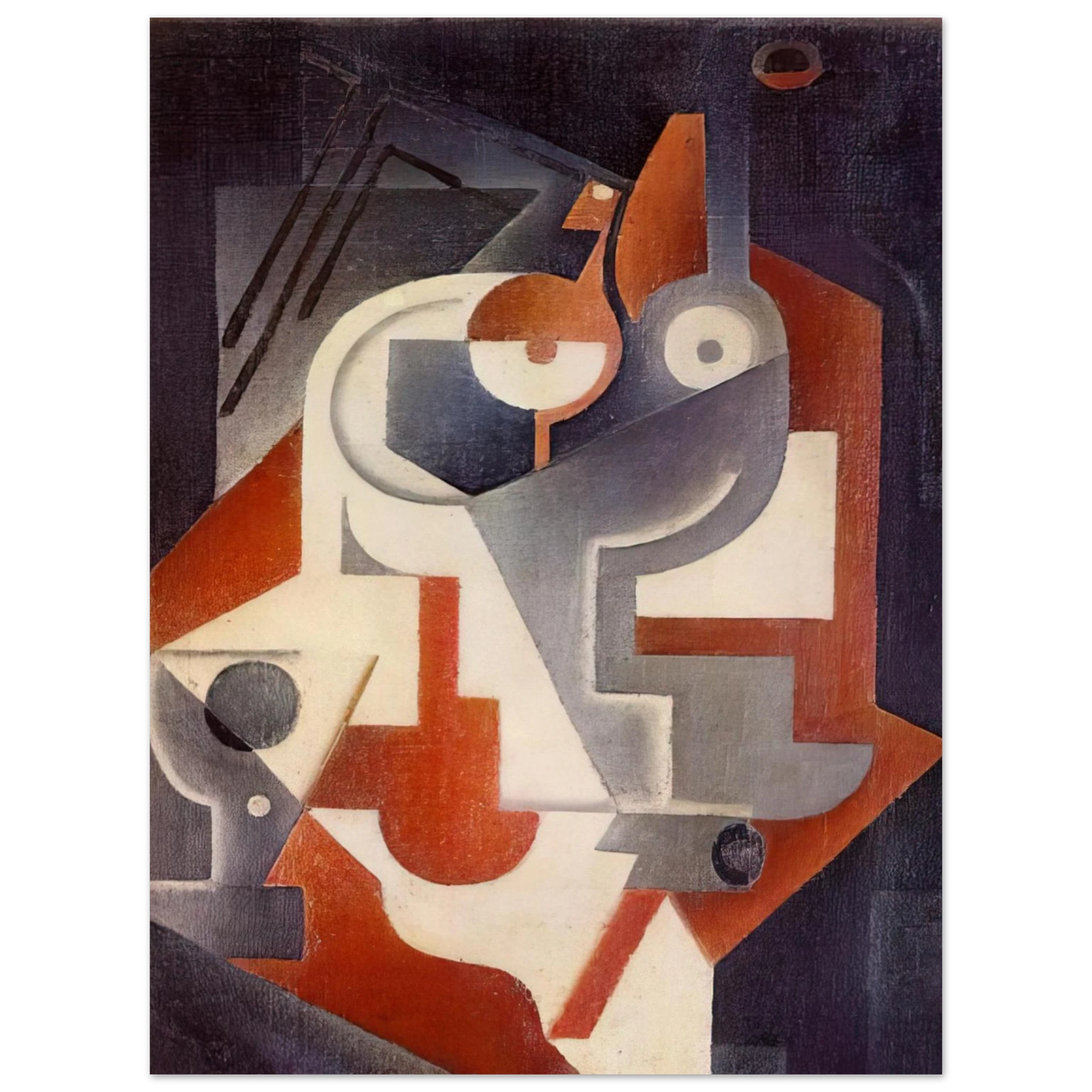 Juan Gris - NEWSPAPER GLASS AND PEAR 1917 75x100 cm / 30x40inches Fine Art Poster