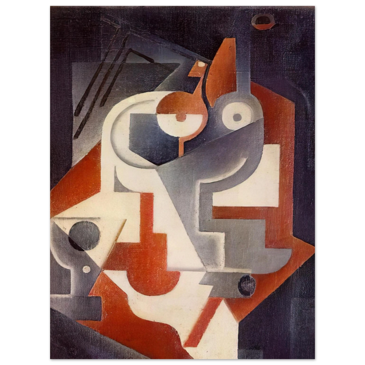 Juan Gris - NEWSPAPER GLASS AND PEAR 1917 75x100 cm / 30x40inches Fine Art Poster