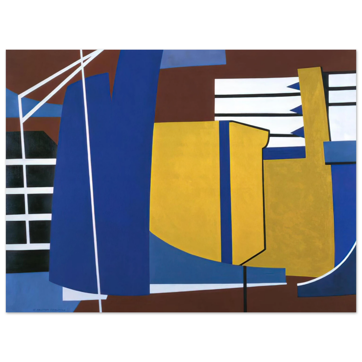 Ralston Crawford - Nacelles Under Construction - 1946 75x100 cm / 30x40inches Fine Art Poster