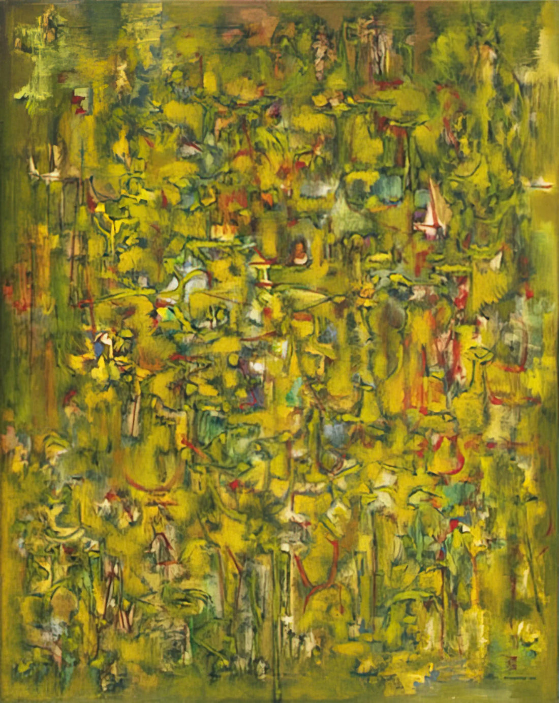 Ad Reinhardt at Pace Gallery: The Minimalist Master's Enduring Legacy - Number 43 Abstract Painting, Yellow - 1947 by Ad Reinhardt
