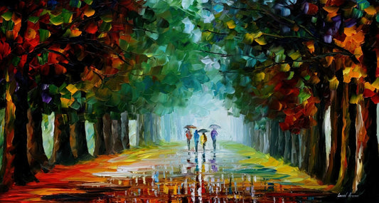 Afremov Alley by the Lake: A Masterpiece of Modern Impressionism - Leonid Afremov by Leonid Afremov