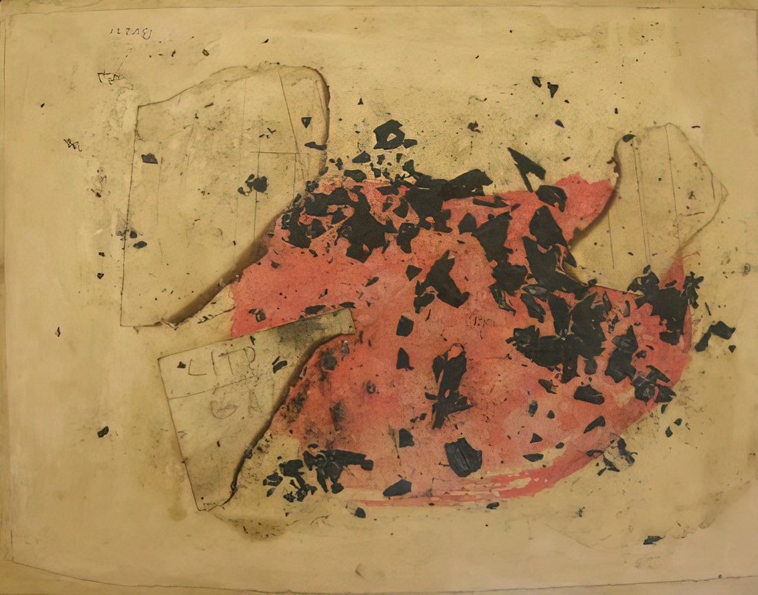 Alberto Burri Framed Canvas Print: The Architecture of Materiality - Combustione - 1957 by Alberto Burri