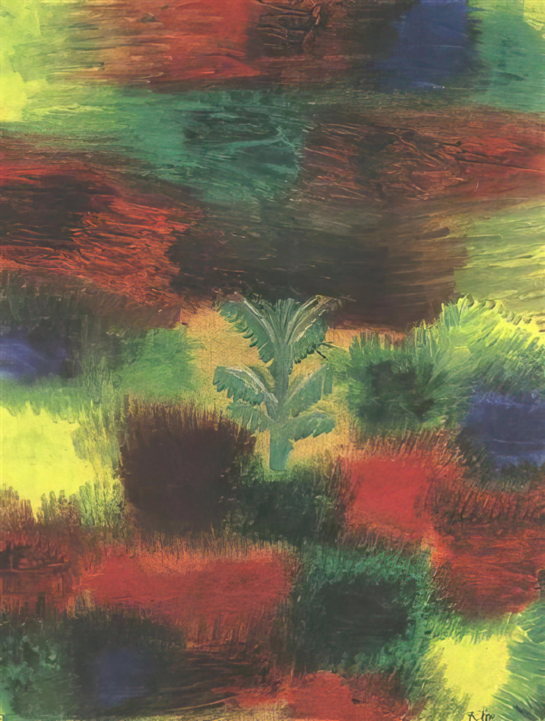 Alienated Man by Paul Klee: A Masterpiece of Modernist Melancholy - LITTLE TREE AMID SHRUBBERY 1919 by Paul Klee