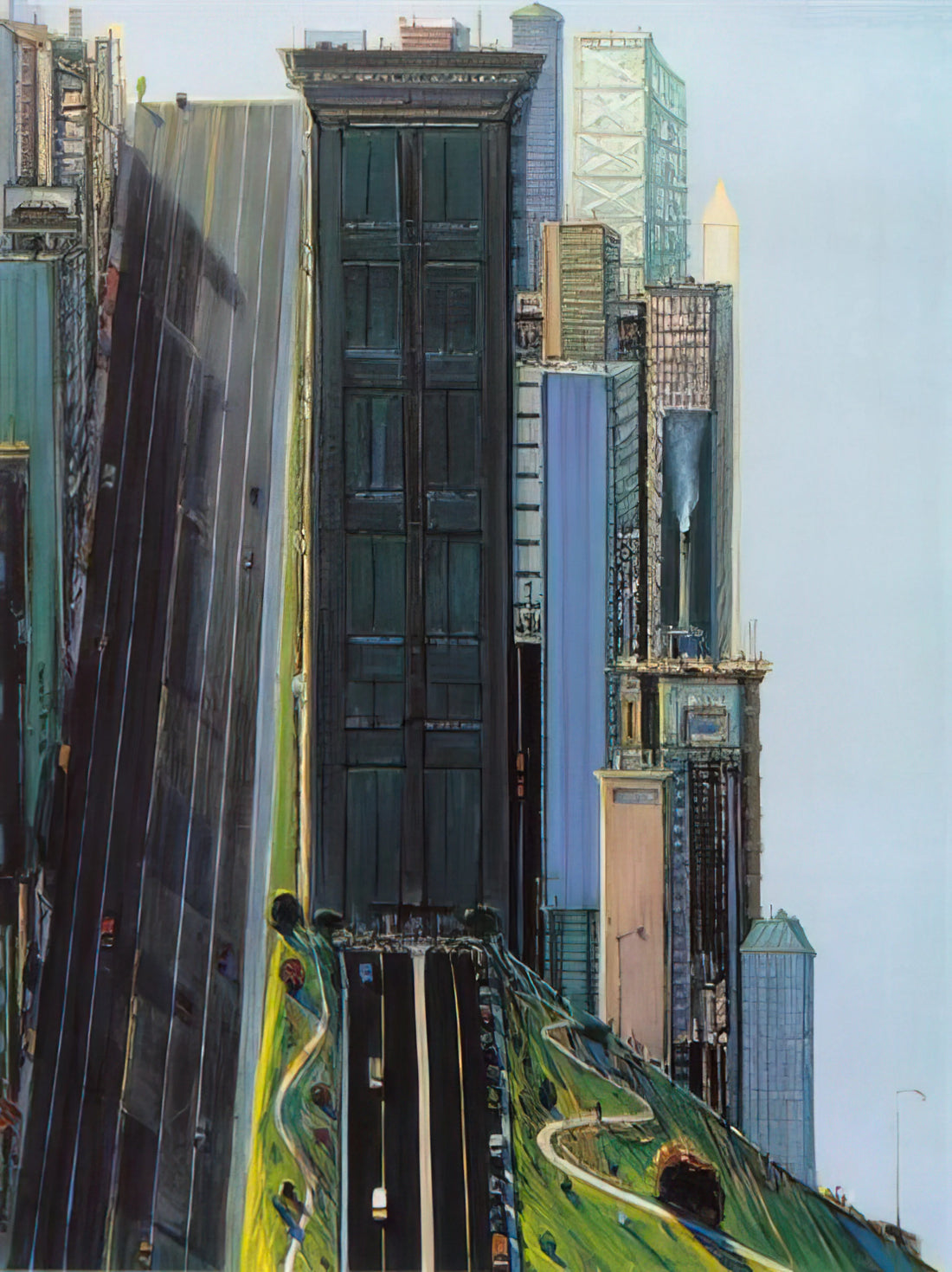 All About Wayne Thiebaud: The Painter of Everyday Delights and Urban Landscapes - Hill Street Day City - 1981 by Wayne Thiebaud