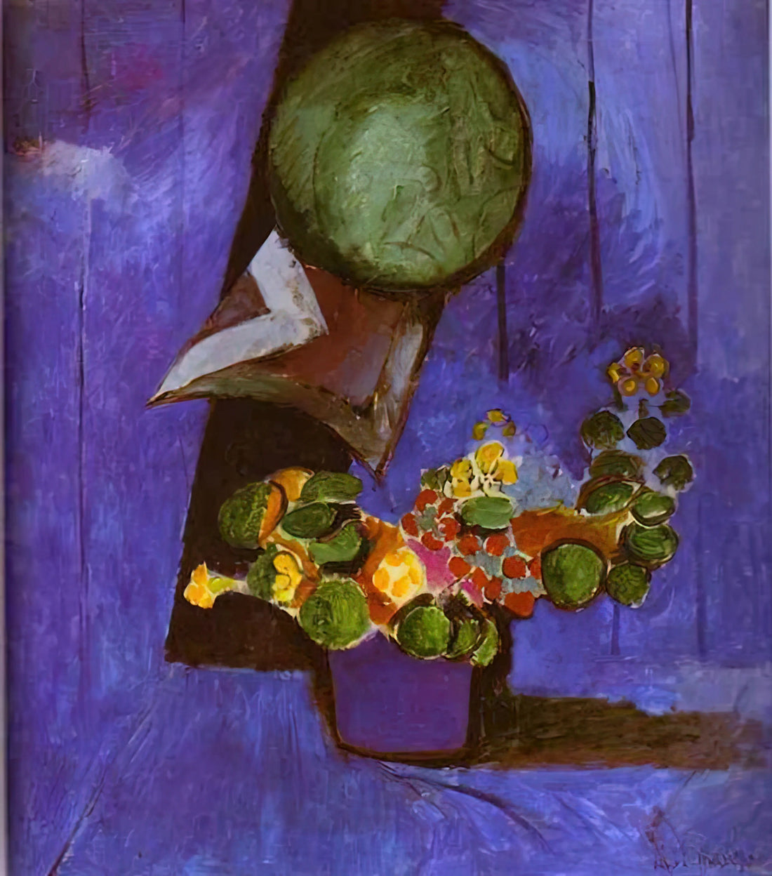 All of Henri Matisse's Paintings: A Comprehensive Guide to His Revolutionary Artistic Journey - FLOWERS AND CERAMIC PLATE by Henri Matisse
