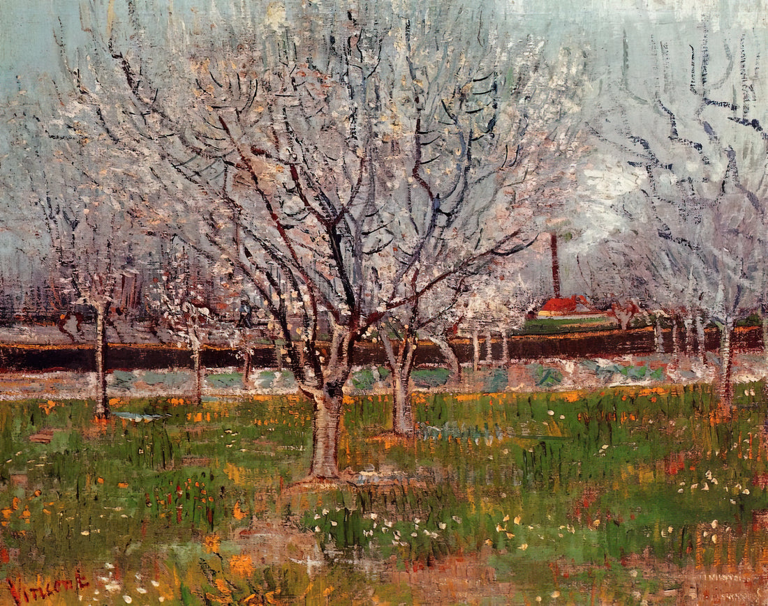 Almond Blossoms Print: Vincent van Gogh's Symbol of Hope and Renewal - Orchard in Blossom Plum Trees by Vincent van Gogh