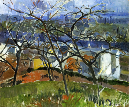 André Derain and Maurice de Vlaminck: The Fauve Revolutionaries Who Redefined Color - LANDSCAPE NEAR CHATOU 1904 by Andre Derain