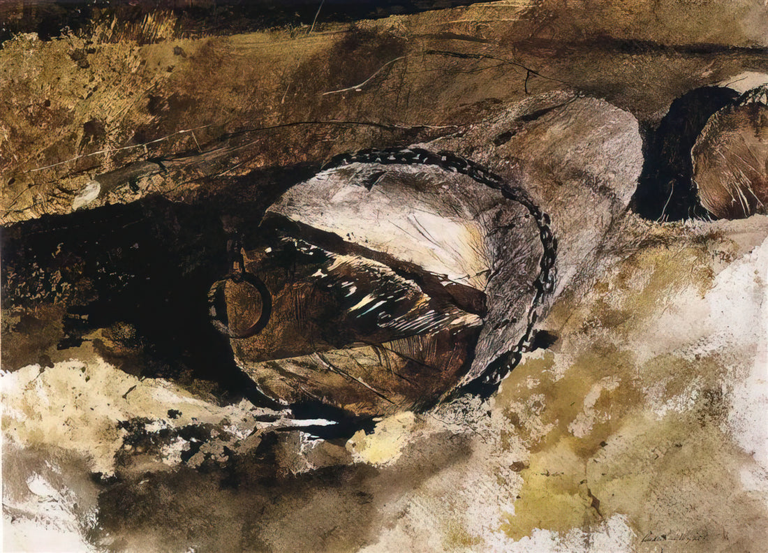 Andrew Wyeth Light Wash Print: The Ethereal Technique of an American Master - LOG CHAIN by Andrew Wyeth