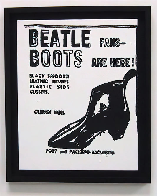 Andy Warhol Brushed Aluminum Print: The Ultimate Collector's Guide to Pop Art Legacy - Beatle Boots by Andy Warhol