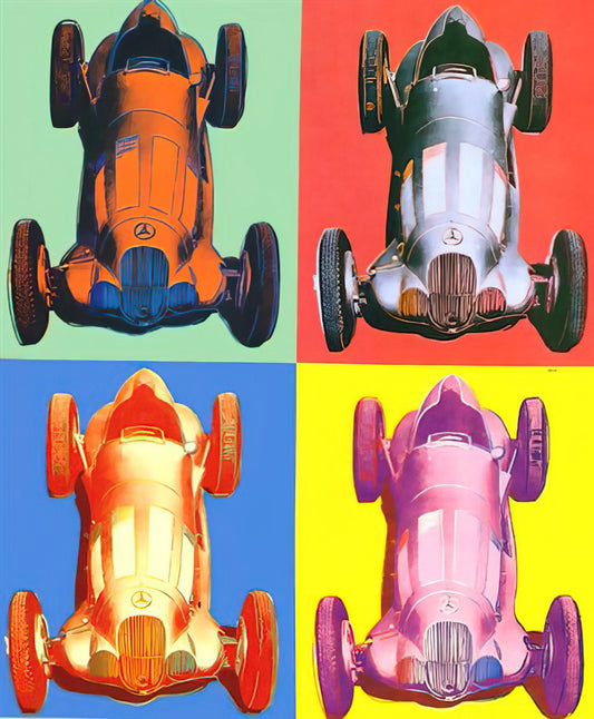 Andy Warhol's Panda: A Pop Art Icon Reimagined - Benz Racing Car by Andy Warhol