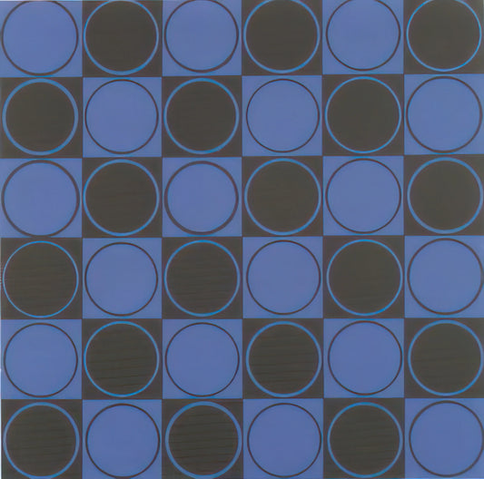 Antonio Asís Reproduction: Capturing the Essence of Kinetic and Op Art - Carre bleu et noir - 1980 by Antonio Asis