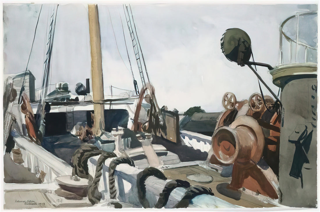 Approaching a City: Edward Hopper's Urban Solitude and Architectural Poetry - Deck of a Beam Trawler, Gloucester by Edward Hopper
