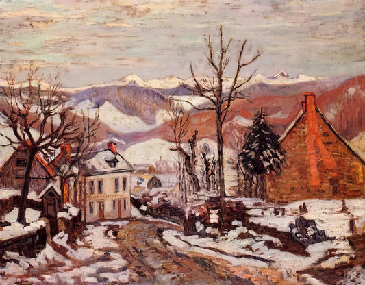 Armand Guillaumin Canvas: The Vibrant Legacy of an Impressionist Innovator - Winter in Saint-Sauves-d'Auvergne - 1900 France by Armand Guillaumin
