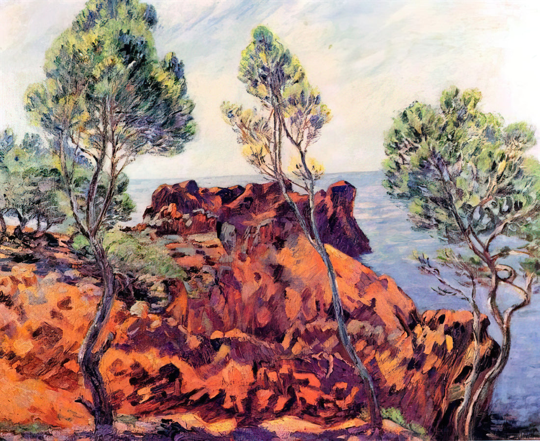 Armand Guillaumin Print: A Collector's Guide to the Impressionist's Vibrant Legacy - Agay, les Roches Rouges - 1901 by Armand Guillaumin