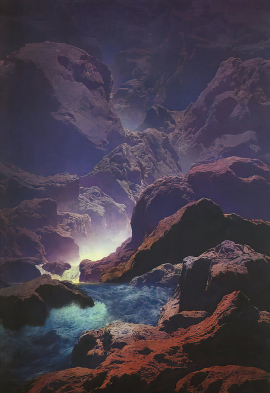 At Close of Day by Maxfield Parrish: A Masterpiece of American Illustration and Golden Age Art - Moonlight by Maxfield Parrish